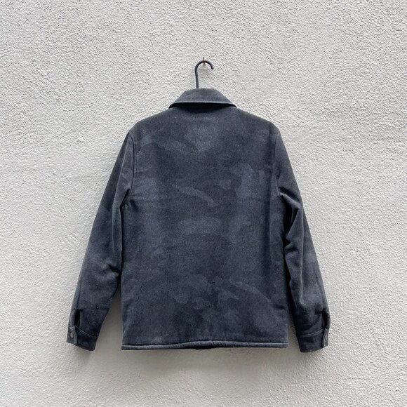 Men's Slate & Stone Gray Camouflage Sherpa Lined Shacket Jacket Size Small - Picture 6 of 7